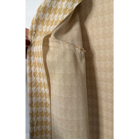 Vintage Handmade Women’s Button-down Vest 70’s Houndstooth Polyester Wide Collar - Picture 7 of 11